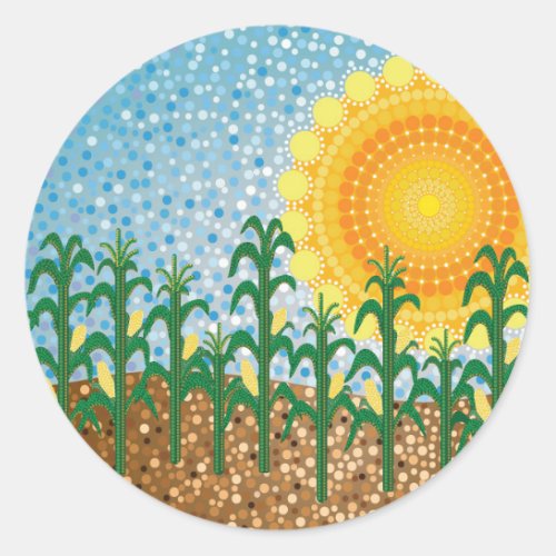 Corn Field Classic Round Sticker