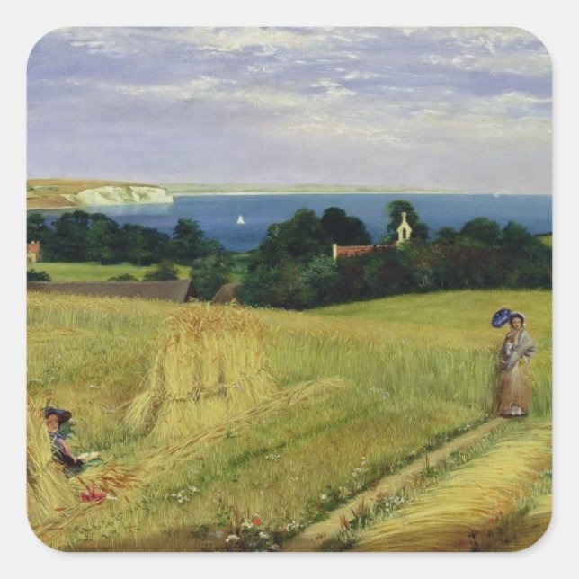 Corn Field in the Isle of Wight Square Sticker (Front)