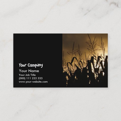 Customizable Corn field silhouettes business card templates