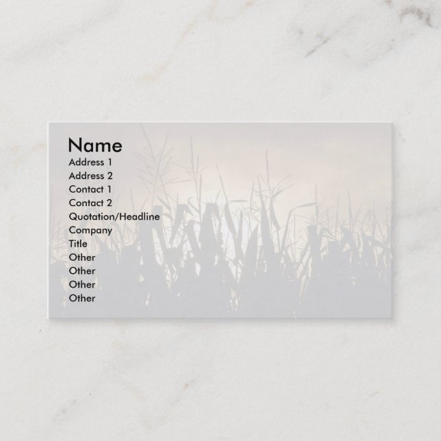 Corn field silhouettes business card (Front)