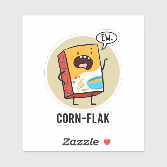 Corn-flak Sassy Cereal Pun Die-Cut Sticker (Sheet)