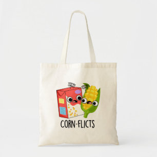 Corn-flicts Funny Cornflake Corn Pun Tote Bag
