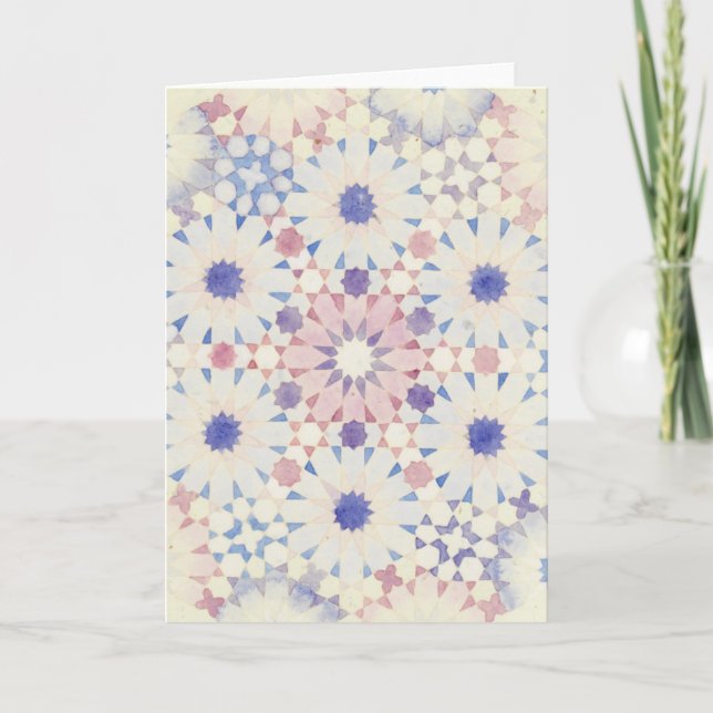'Corn Flower' Islamic geometry greeting card (Front)