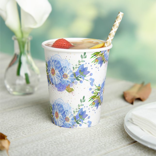 Corn Flowers Bridal Shower Paper Cups (Insitu)