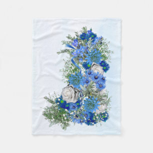 Corn Flowers, White Roses All-Over-Print Tank Top Fleece Blanket