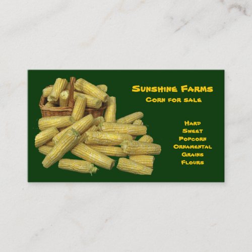 Corn for Sale Business Card Template