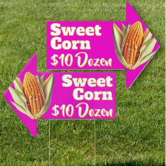 Corn For Sale Price Hot Pink Sign