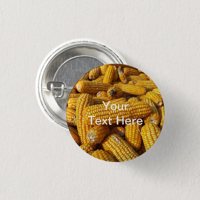 Corn Harvest Pinback Button (Front & Back)