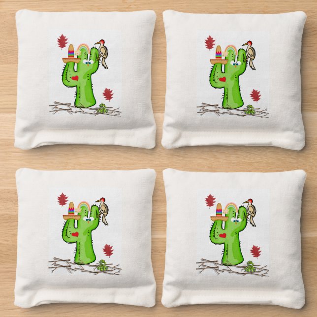 Corn Hole Bags Cactus Bird (Wood)
