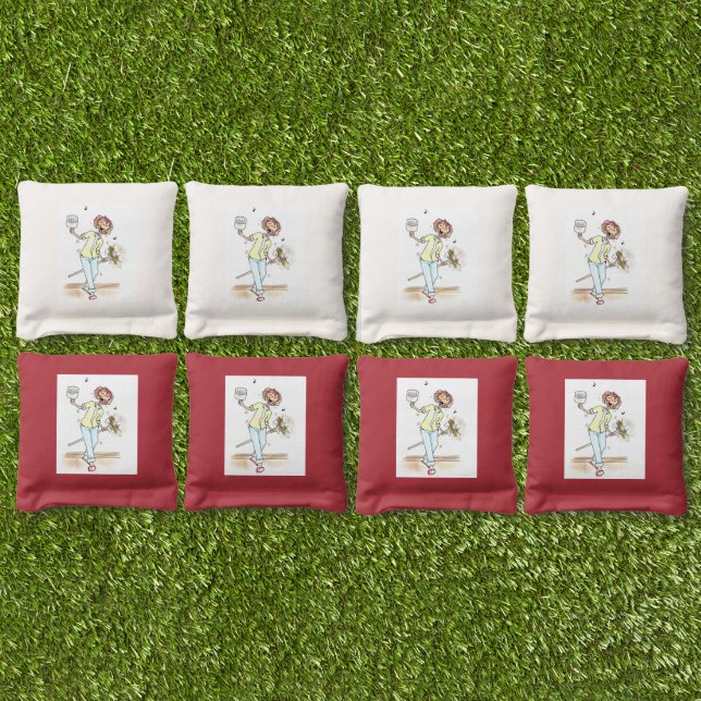 Corn Hole Bags Cleaning Lady  (Set)