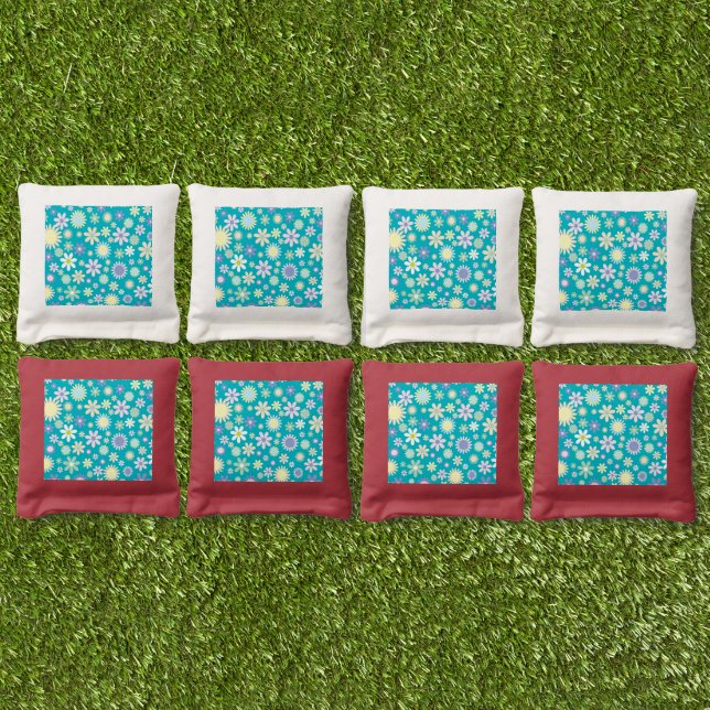 Corn Hole Bags Floral Flowers  (Set)