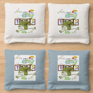 Corn Hole Bags Frog Happy Birthday