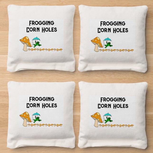 Corn Hole Bags Frogging Corn Holes  (Wood)