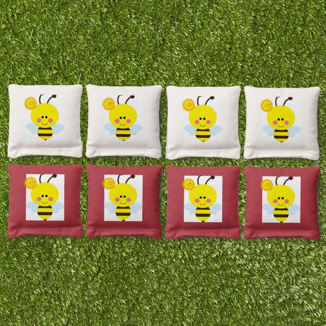 Corn Hole Bags Happy Sun Bumblebee  (Set)