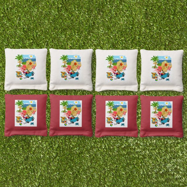 Corn Hole Bags Summer Beach House Fun  (Set)