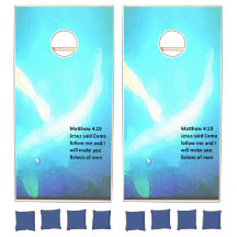 Corn Hole design Matthew 4:19"Come follow me "