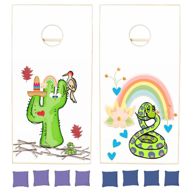 Corn hole Set Cactus Snake  (Set)