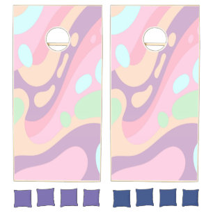 Corn hole Set Happy Colorful Pastel