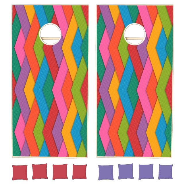 Corn hole Set Happy Colorful Triangles (Set)