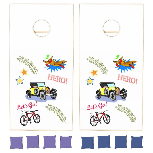 Corn hole Set Hero Bicycle Car Airplane  (Set)