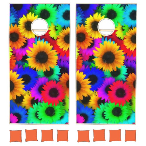 CORN HOLE Set PSYCHEDELIC FLOWERS