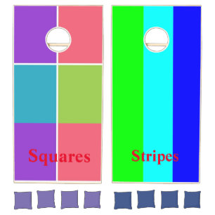 Corn Hole Set Squares Stripes