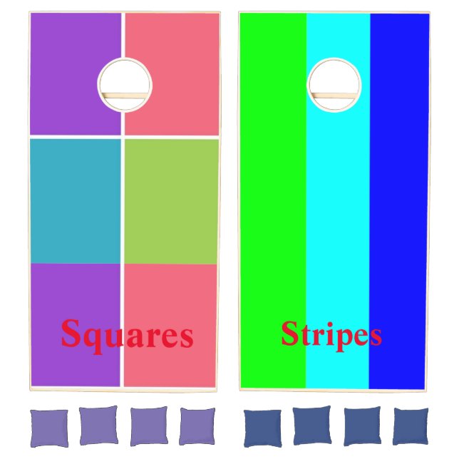 Corn Hole Set Squares Stripes (Set)