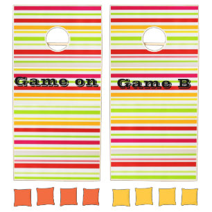 Corn hole Set Stripe Colorful