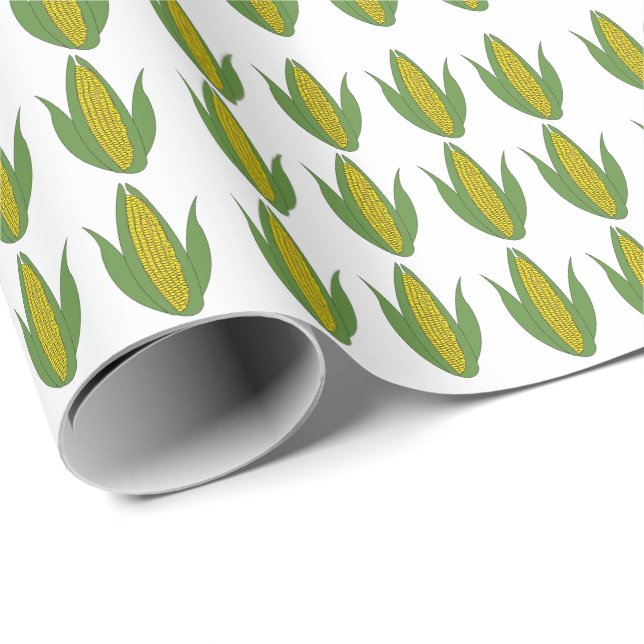 Corn Maize Plant Pattern Corn Wrapping Paper (Roll Corner)