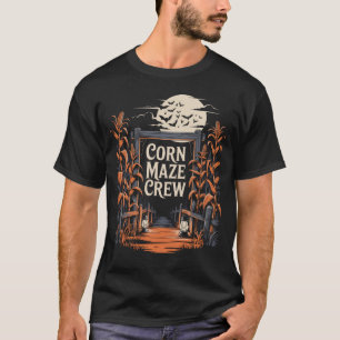 Corn Maze Crew Halloween Autumn Season T-Shirt