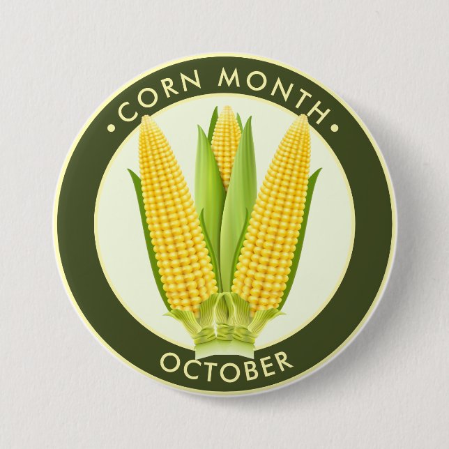 Corn Month October Button (Front)