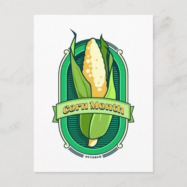 Corn Month October Postcard (Front)