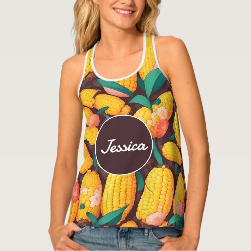 Corn Mosaic Colorful Personalized Pattern Tank Top