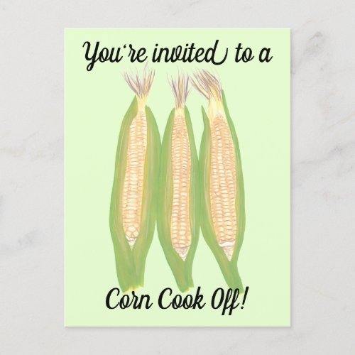 Corn on the Cob Corn Cook Off Invitation Postcards