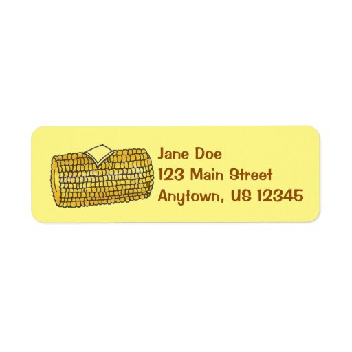 Corn on the Cob Corncob Butter Picnic Food Labels | Zazzle