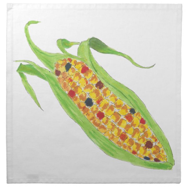 Corn on the Cob Linen Napkin Set (Front)