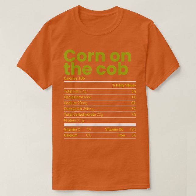 Corn On The Cob Nutrition Facts Family Matching Ch T-Shirt (Design Front)