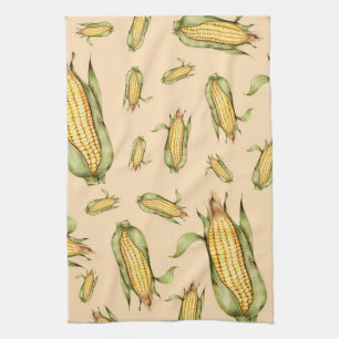 Corn on the Cob Pattern Kitchen Towel