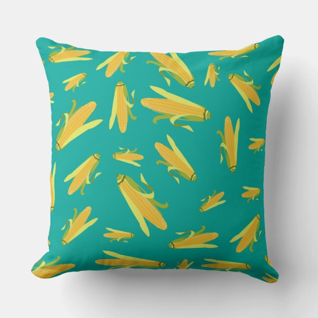 Corn On The Cob Pattern Throw Pillow (Front)