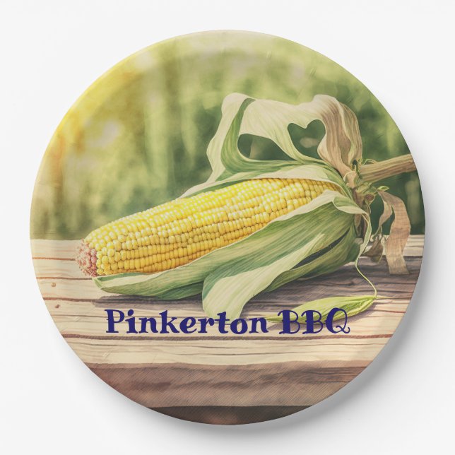 Corn On The Cob Personalized Paper Plates (Front)