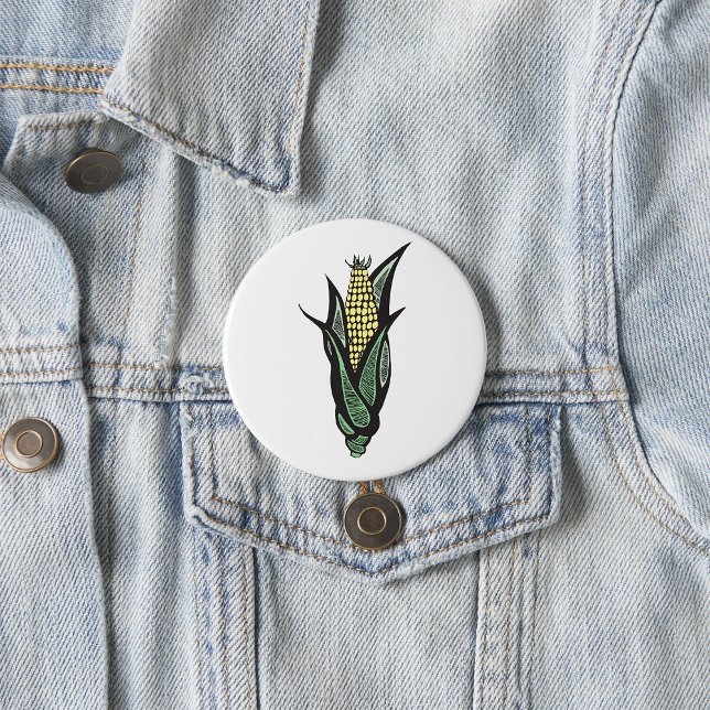 Corn on the Cob Rustic Farmhouse Vegetable Button (Creator Uploaded)