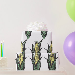 Corn on the Cob Rustic Farmhouse Vegetable Wrapping Paper