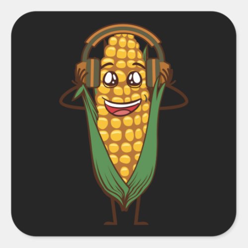 Corn On The Cob Square Sticker