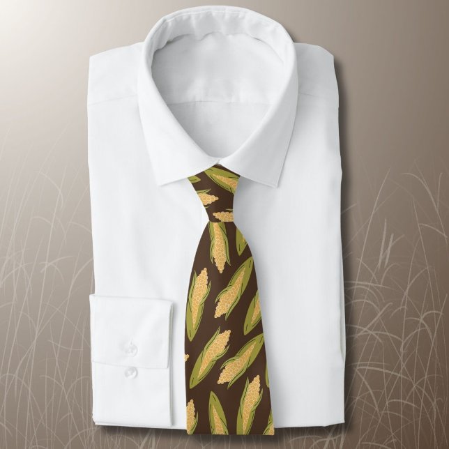 Corn pattern on brown Farmer Neck Tie (Creator Uploaded)