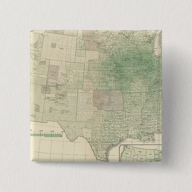 Corn per square mile pinback button (Front)
