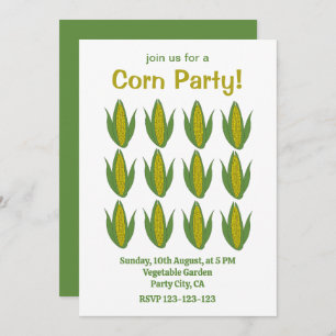 Corn Plant Maize Vegetable Farm Corn Party Invitation