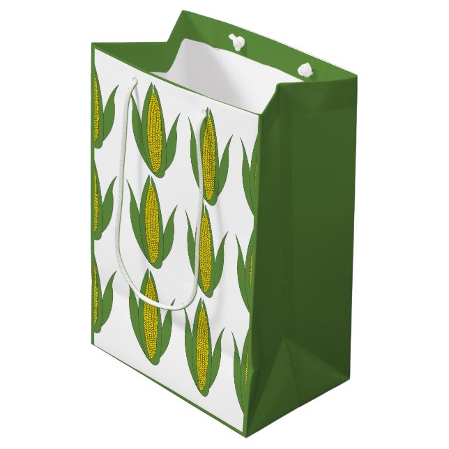 Corn Plant Pattern Corn Medium Gift Bag (Front Angled)