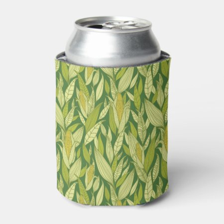 Corn Plants Pattern Background Can Cooler