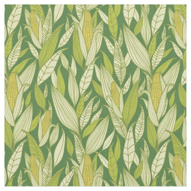 Corn plants pattern background fabric (Close Up)