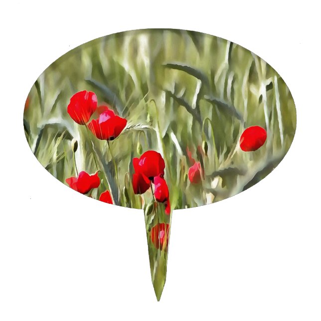 Corn Poppies Cake Topper (Front)
